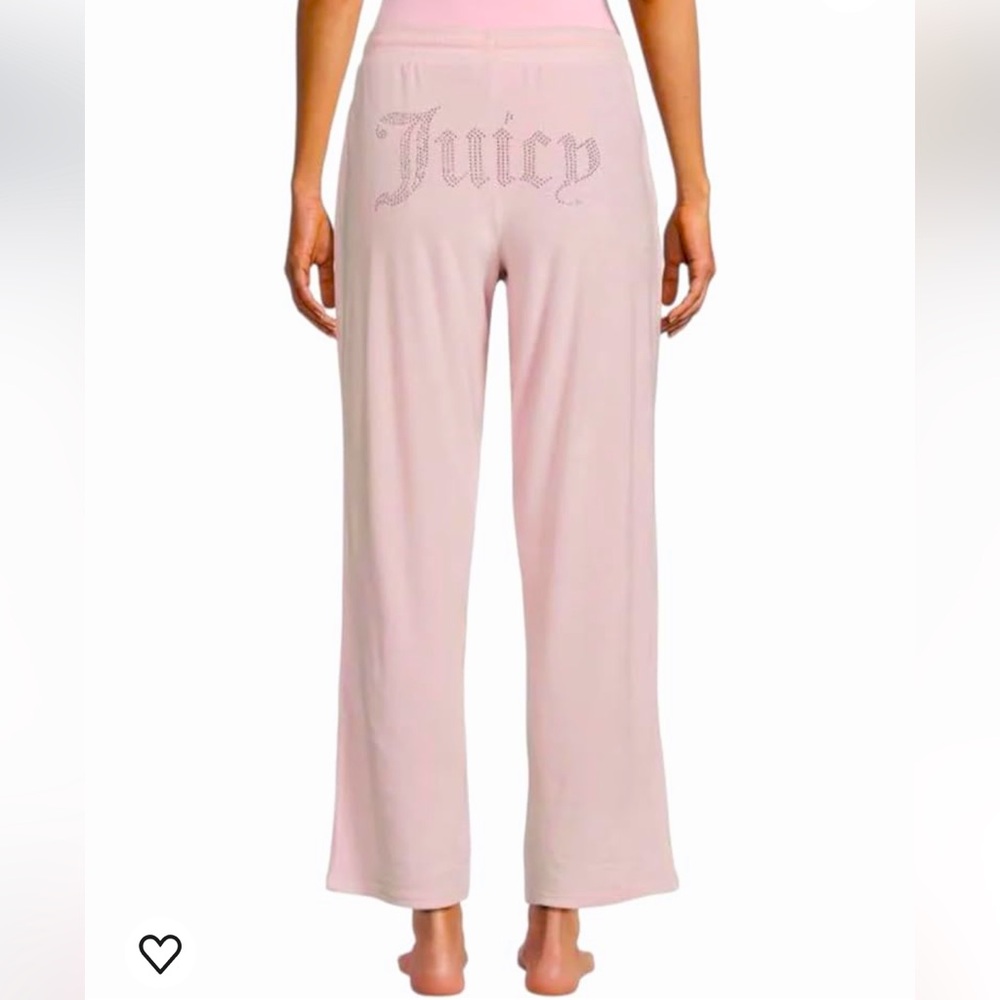 New Juicy Couture Pink Velour Bling Top & Pants 2 Piece Set - Picture 4 of 17